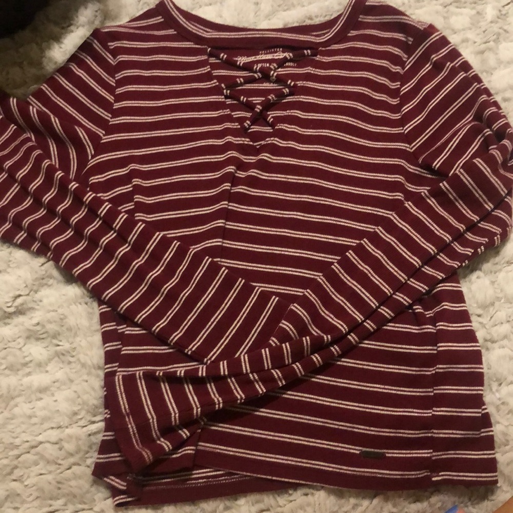 striped long sleeve top from hollister